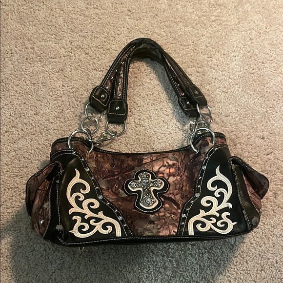 American Vintage Handbags - Camouflage Bling Embellished Women's Bag